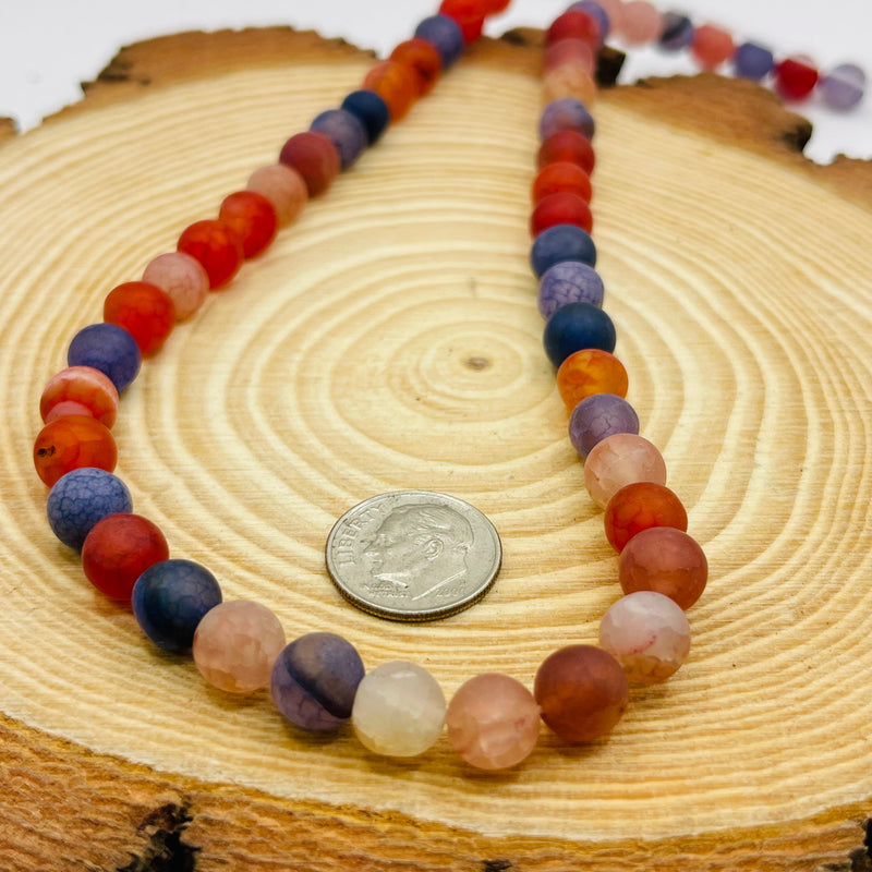 8mm Round Matt Agate