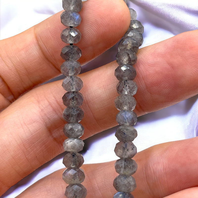 6x4mm Roundel Cut Labradorite A Grade