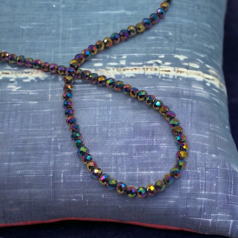 2mm Round Cut Hematite Rainbow