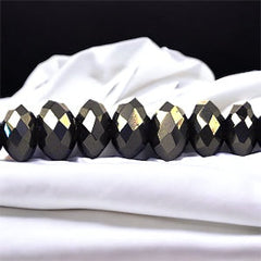 4mm Thunder Polish Glass Crystal Roundel Cut Hematite