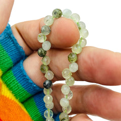 6mm Faceted Tear Drop Side Drilled Prehnite