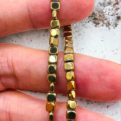 4x2mm Square Hematite Gold