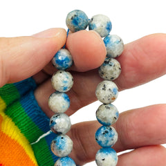 10mm Round Cut Natural Blue Berry Jasper