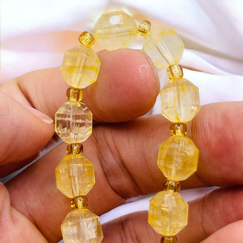 10mm Lantern Cut Citrine