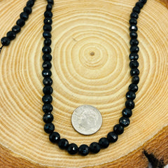 6mm Flat Coin Cut Black Agate