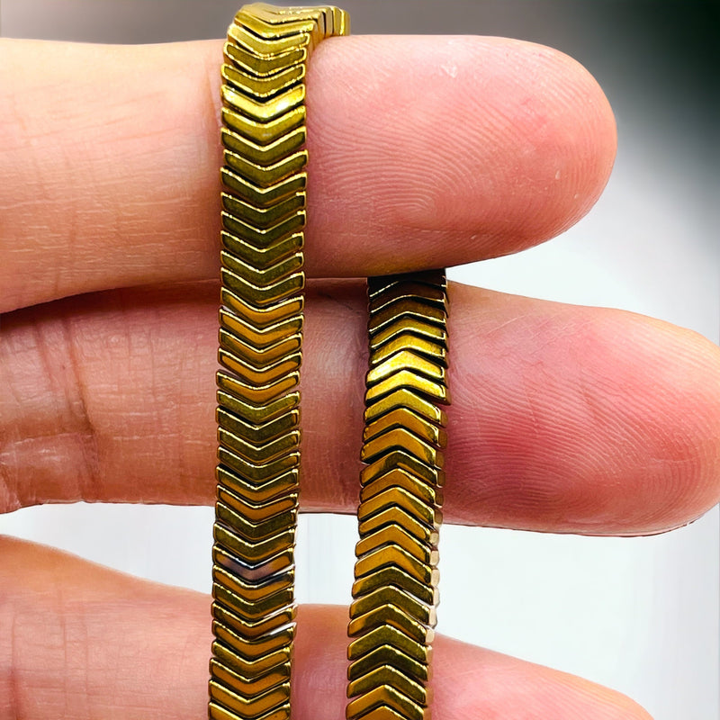 6x1mm Arrow Hematite Gold