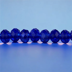 4mm Thunder Polish Glass Crystal Roundel Cut Dark Sapphire