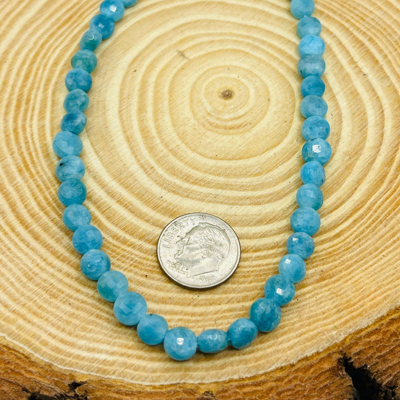 6mm Flat Coin Cut Apatite (Color Enhanced)