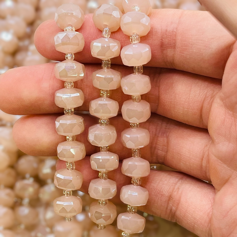 10x6mm Cylinder Cut Beige Jade