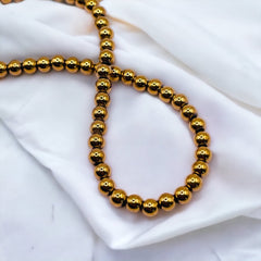 4mm Round Hematite Gold