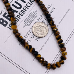 6x4mm Roundel Faceted Tiger Eye