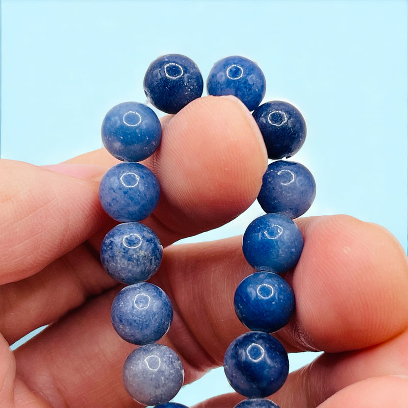 8mm Round Blue Aventurine