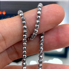 3mm Round Cut Hematite Rhodium