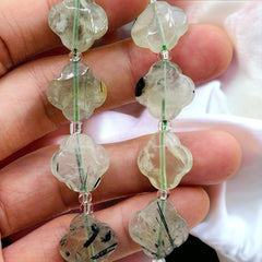 16mm Clover Quatrefoil Prehnite