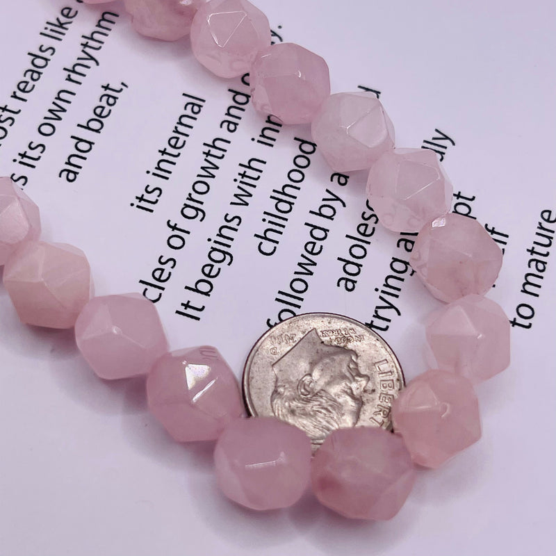 10mm Star Cut Rose Quartz