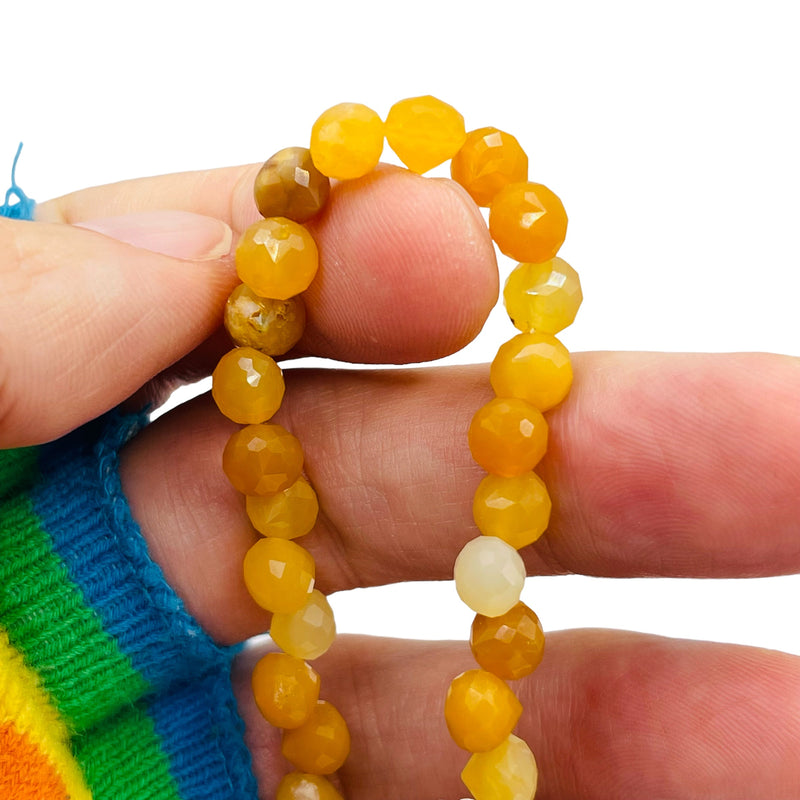 8mm Tear Drop Side Drilled Yellow Jade