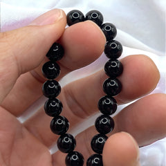 8mm Round Black Agate