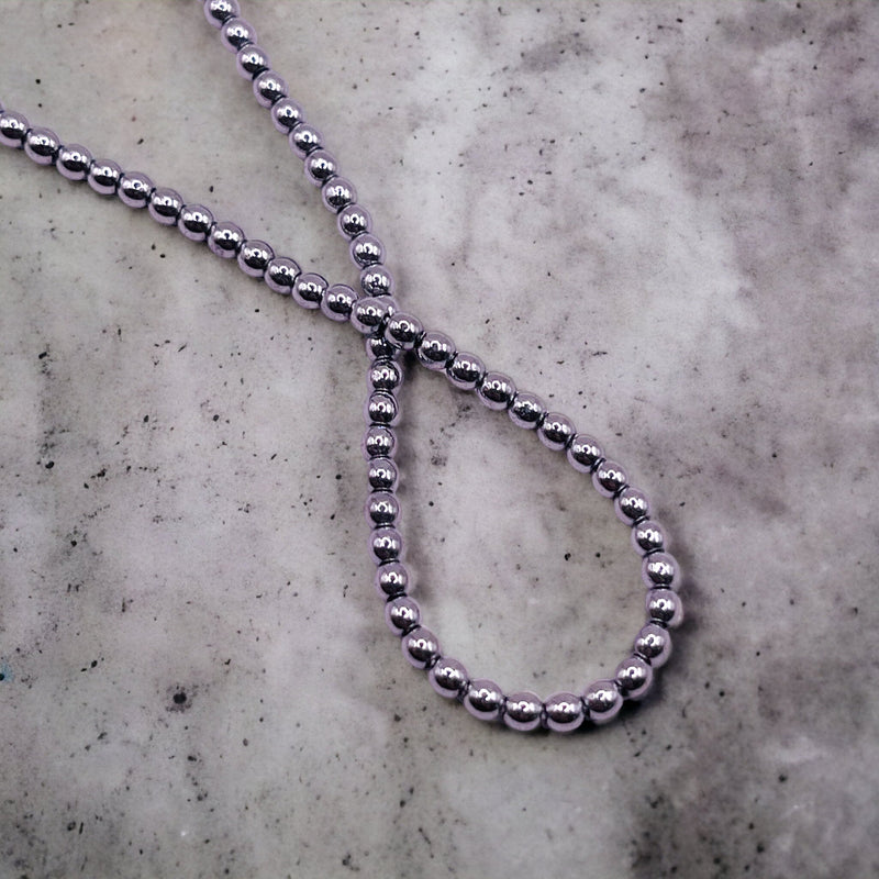 2mm Round Hematite Rhodium