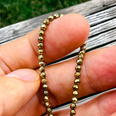 3mm Round Cut Hematite Gold