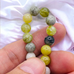 8mm Round Green Flower Jasper