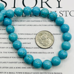 8mm Round Turquoise Dyed and Stabilized