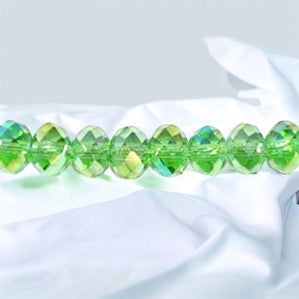 4mm Thunder Polish Glass Crystal Roundel Cut Peridot