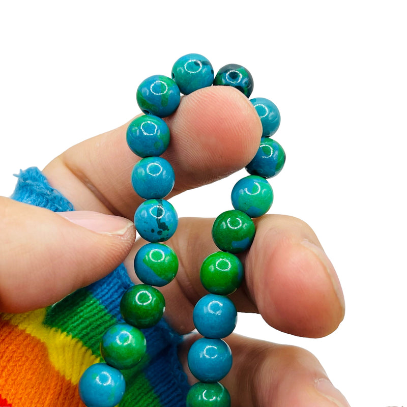 8mm Round Chrysocolla (Stabilized)