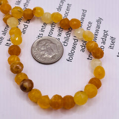 8mm Tear Drop Side Drilled Yellow Jade