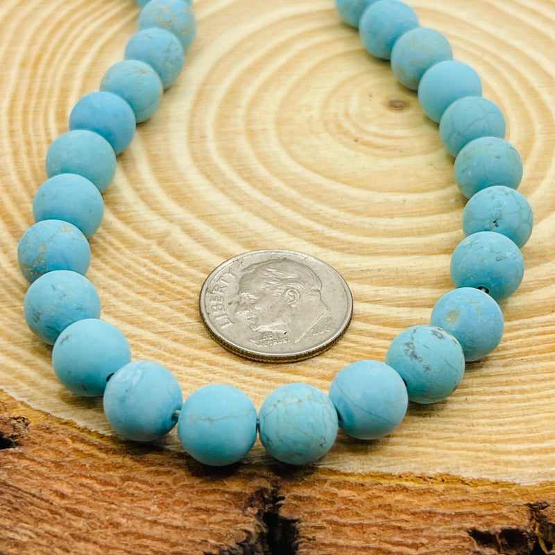 8mm Round Matt Howlite