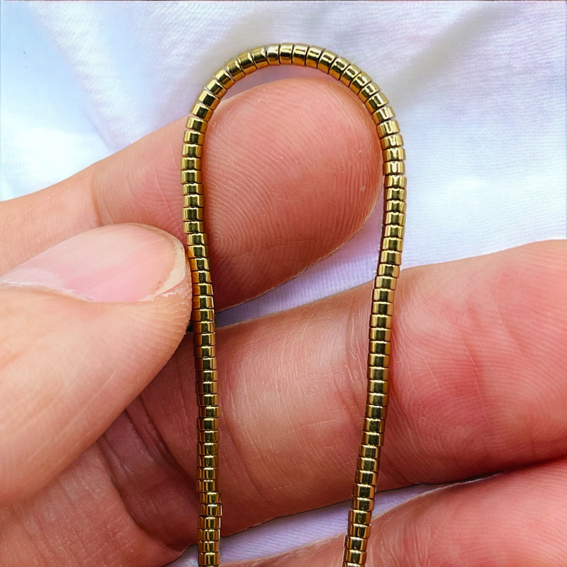 2x1mm Tube Hematite Gold