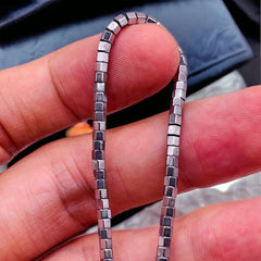 3mm Hexagon Hematite Rhodium