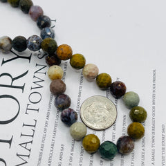 8mm Round Cut Ocean Jasper