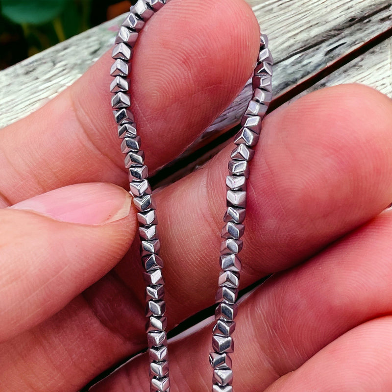 3mm Diamond Hematite Rhodium