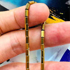 6x3mm Tube Hematite Gold