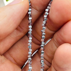 2mm Lantern Hematite Rhodium