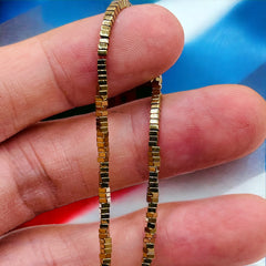 2x1mm Square Hematite Gold